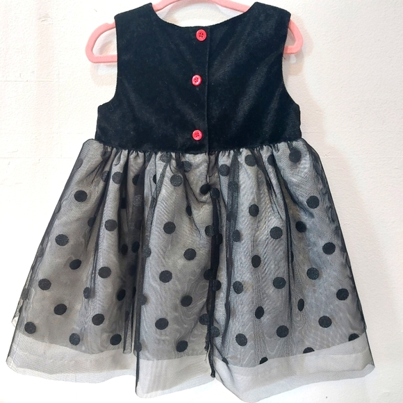 Black Polka Dot Formal Baby Dress - Picture 2 of 5